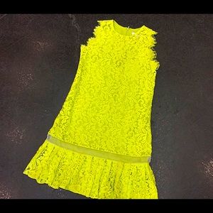 Alexis sleeveless yellow lace dress